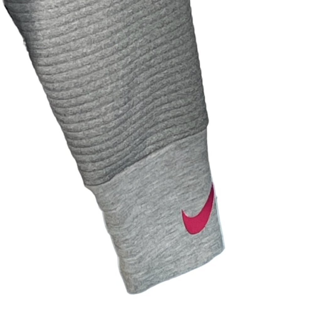 NIKE Gray Ribbed Dri-Fit Hooded Pullover - Size Large - Picture 5 of 8